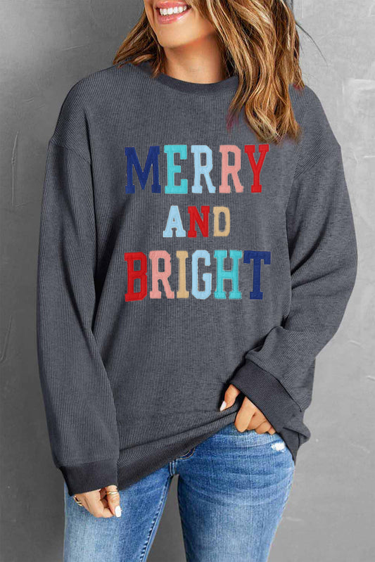 MERRY AND BRIGHT Graphic Sweatshirt