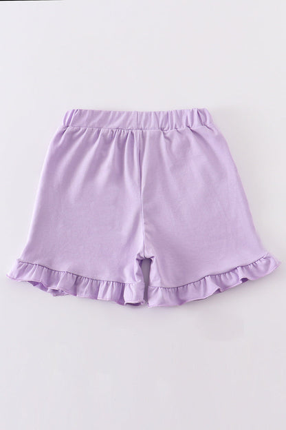 Purple basic ruffle shorts