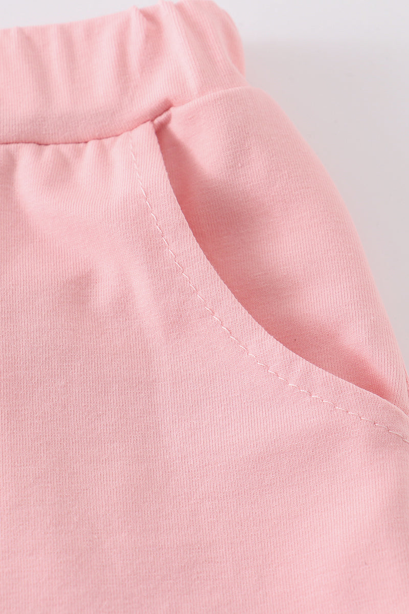 Pink basic ruffle shorts