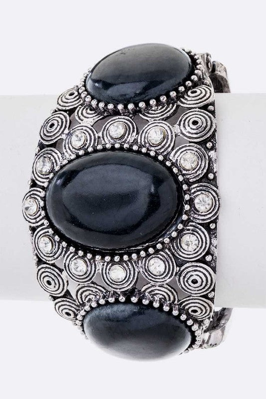 Bejeweled Vintage Stone Bangle