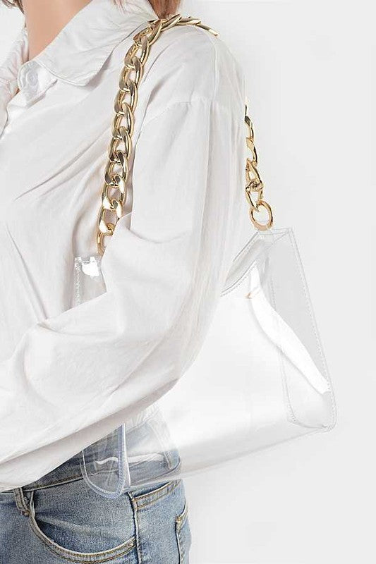 Chunky Chain Clear Transparent Stadium Bag