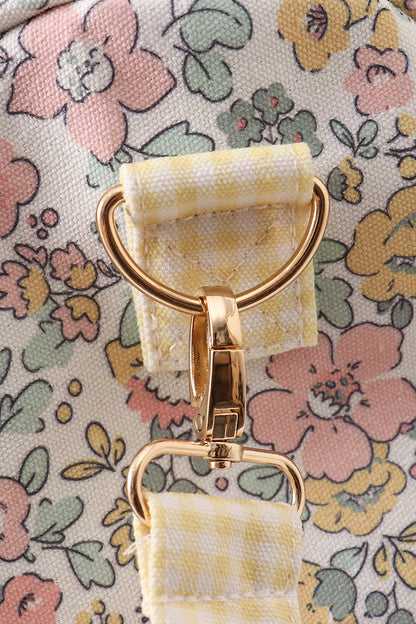 Yellow floral travel bag