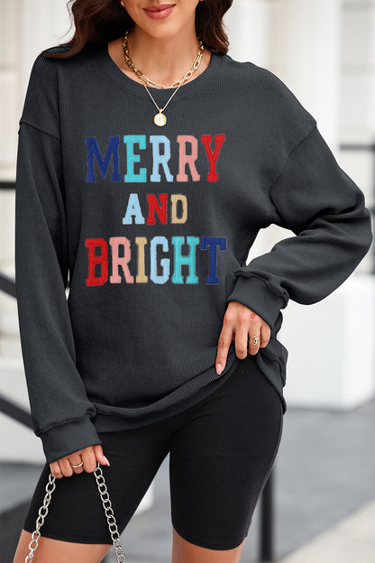 MERRY AND BRIGHT Graphic Sweatshirt